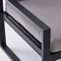 Salon de jardin d'angle 5 places avec coussins gris