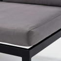 Salon de jardin d'angle 5 places avec coussins gris