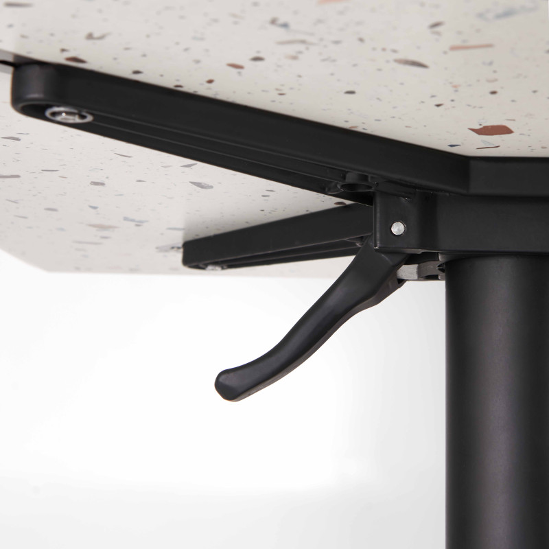 Table de jardin bistro carré (60x60 cm) inclinable en HPL (5/7)