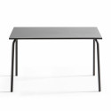 Ensemble table rectangulaire 120 cm et 4 fauteuils en métal