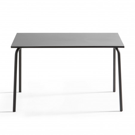 Ensemble table rectangulaire 120 cm et 4 fauteuils en métal