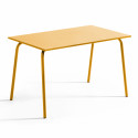 Ensemble table rectangulaire 120 cm et 4 fauteuils en métal