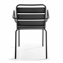 Ensemble de terrasse table carré inclinable terrazzo en HPL (60x60cm) + 2 fauteuils en métal