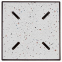 Ensemble de terrasse table carré inclinable terrazzo en HPL (60x60cm) + 2 fauteuils en métal