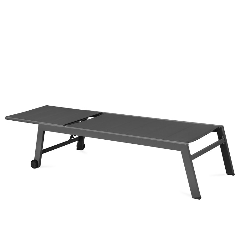 Lot de 2 bains de soleil en aluminium et textilène (2/6)