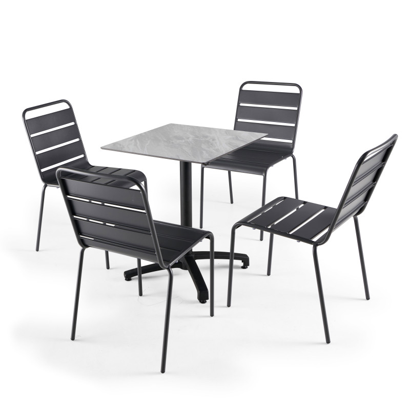 Table carré (60x60 cm) inclinable en HPL (6/7)