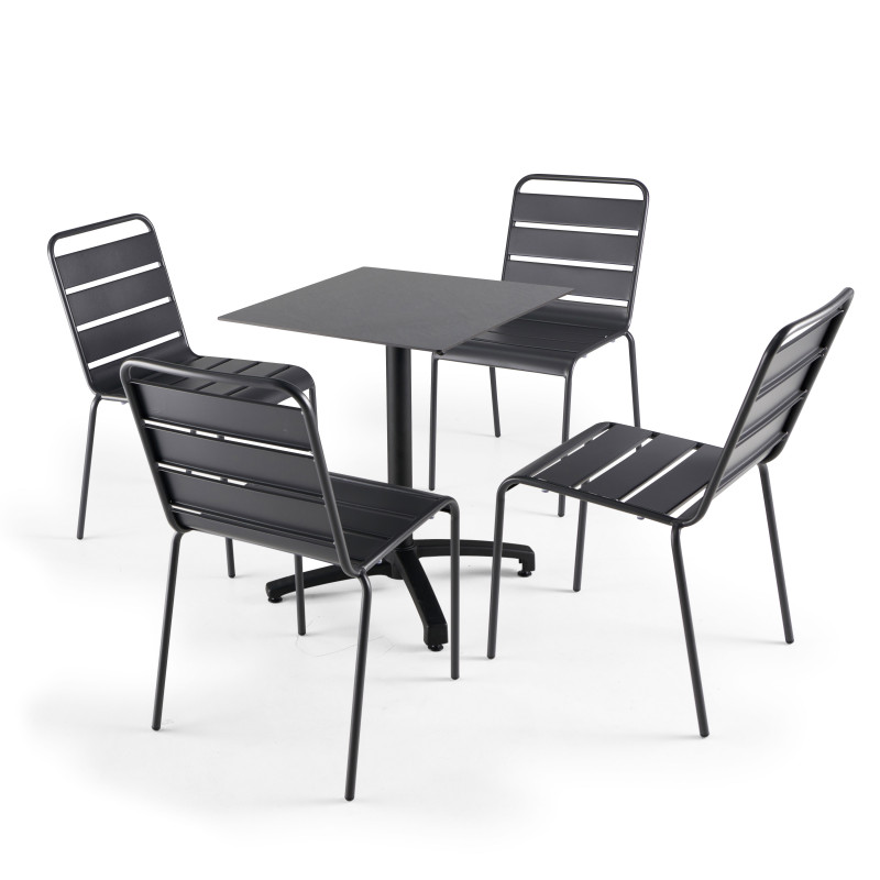 Table carré (60x60 cm) inclinable en HPL