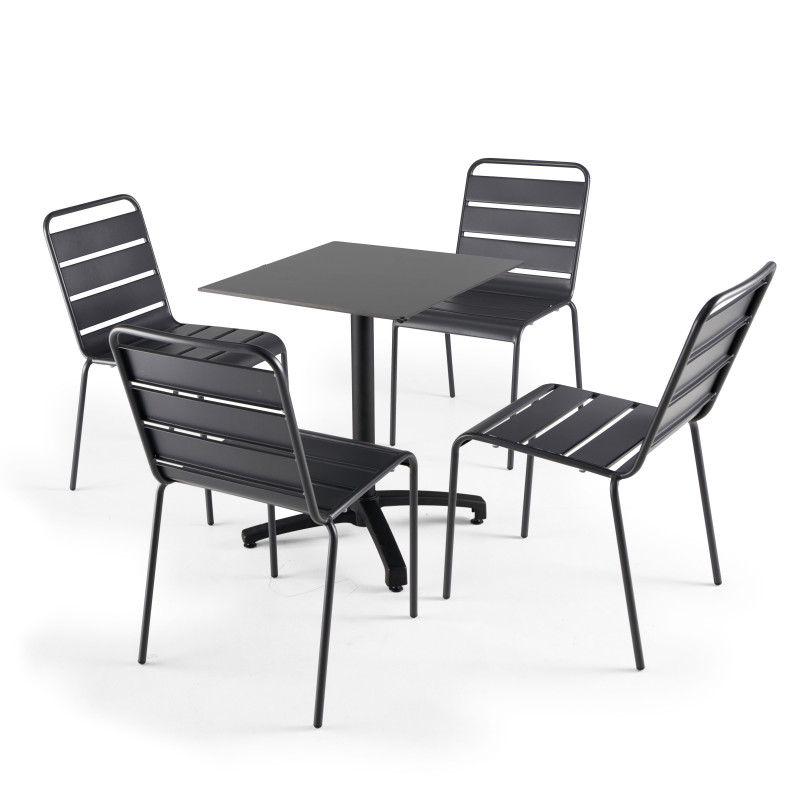 Table carré (60x60 cm) inclinable en HPL (6/7)