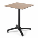 Ensemble de terrasse table carré inclinable (60x60cm) HPL + 4 fauteuils en métal