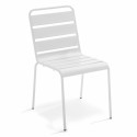 Ensemble de terrasse table carré inclinable (70x70 cm) HPL + 2 chaises en métal