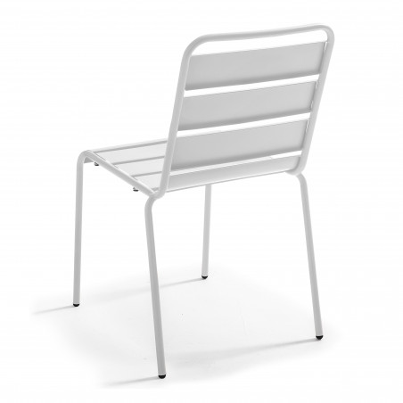 Ensemble de terrasse table carré inclinable (70x70 cm) HPL + 2 chaises en métal
