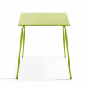 Ensemble table de terrasse carrée 70x70cm + 4 chaises en métal