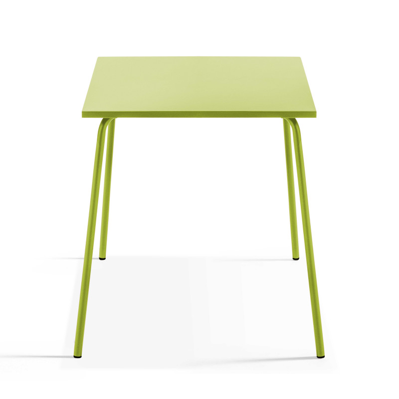 Ensemble table de terrasse carrée 70x70cm + 4 chaises en métal