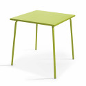Ensemble table de terrasse carrée 70x70cm + 4 chaises en métal