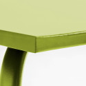 Ensemble table de terrasse carrée 70x70cm + 4 chaises en métal