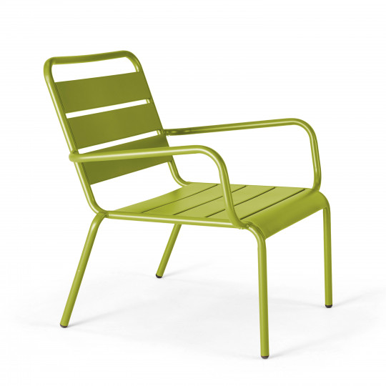 Fauteuil de terrasse bas en métal
