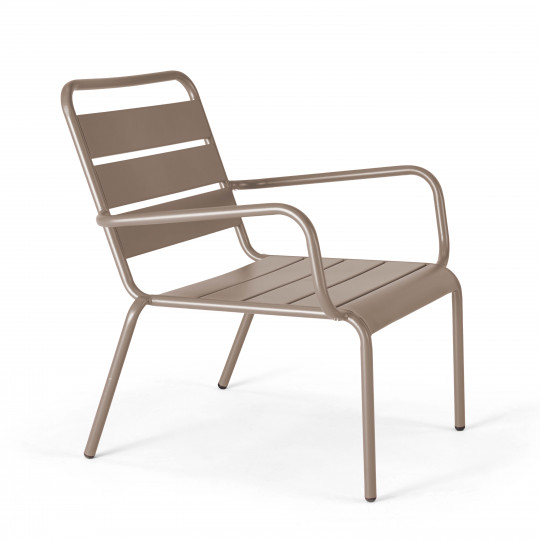 Fauteuil de terrasse bas en métal