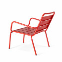 Fauteuil de terrasse bas en métal