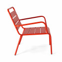 Fauteuil de terrasse bas en métal