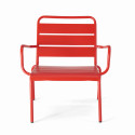 Fauteuil de terrasse bas en métal