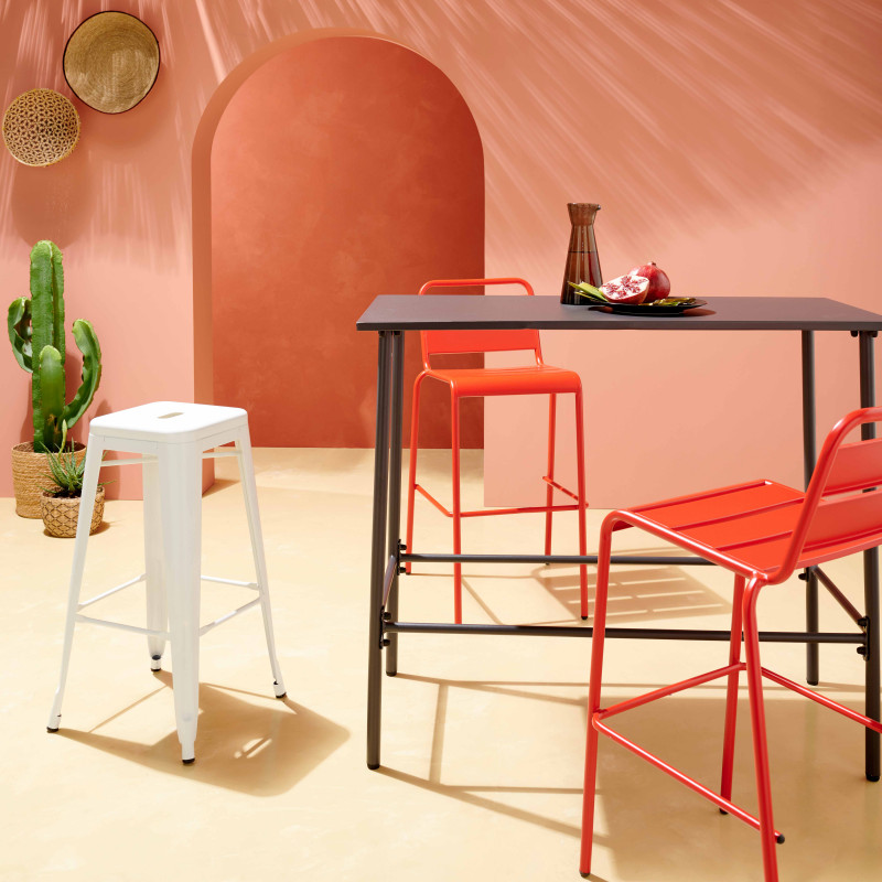 Tabouret industriel en métal mat (3/4)