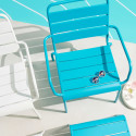 Ensemble fauteuil de terrasse bas + repose-pied en métal