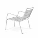 Ensemble fauteuil de terrasse bas + repose-pied en métal
