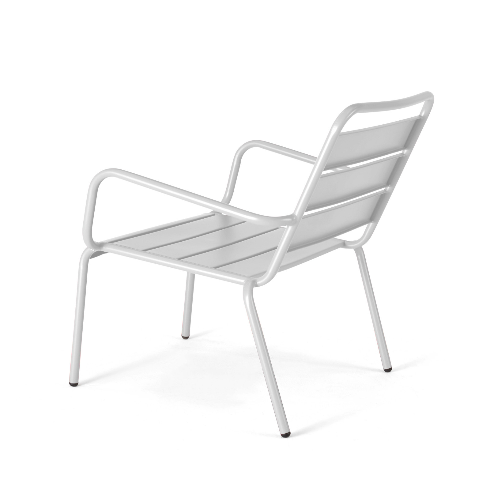 Ensemble fauteuil de terrasse bas + repose-pied en métal