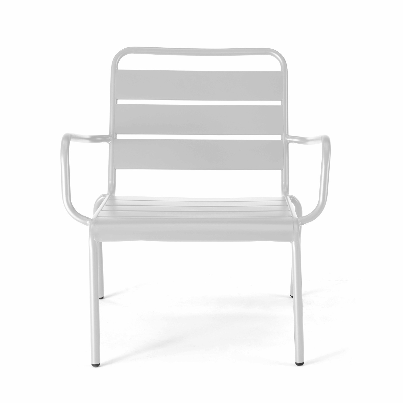 Ensemble fauteuil de terrasse bas + repose-pied en métal