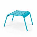 Ensemble fauteuil de terrasse bas + repose-pied en métal