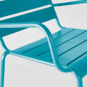 Ensemble fauteuil de terrasse bas + repose-pied en métal