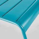 Ensemble fauteuil de terrasse bas + repose-pied en métal