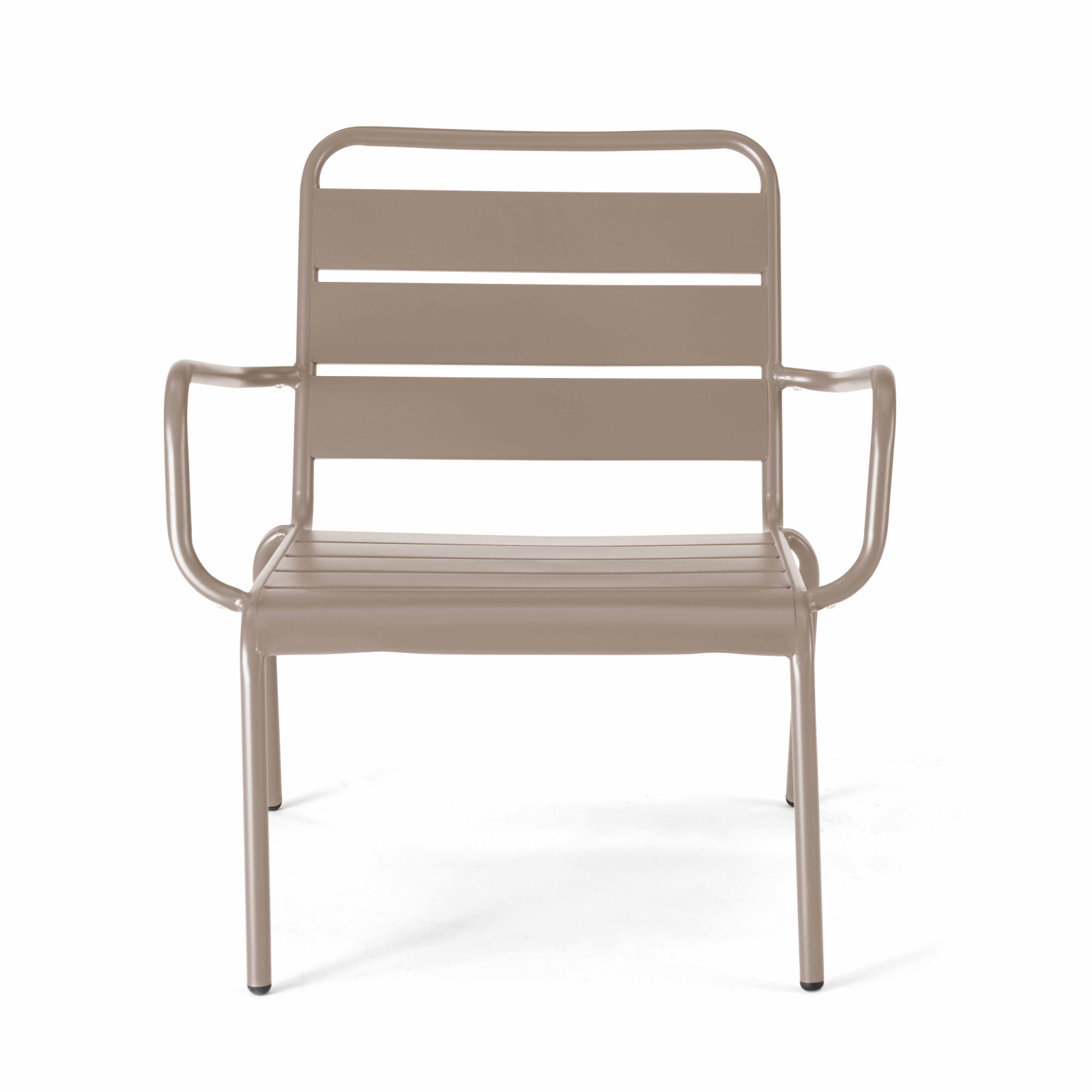 Ensemble fauteuil de terrasse bas + repose-pied en métal