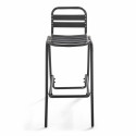 Tabouret haut en aluminium gris