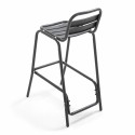 Tabouret haut en aluminium gris