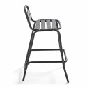 Tabouret haut en aluminium gris