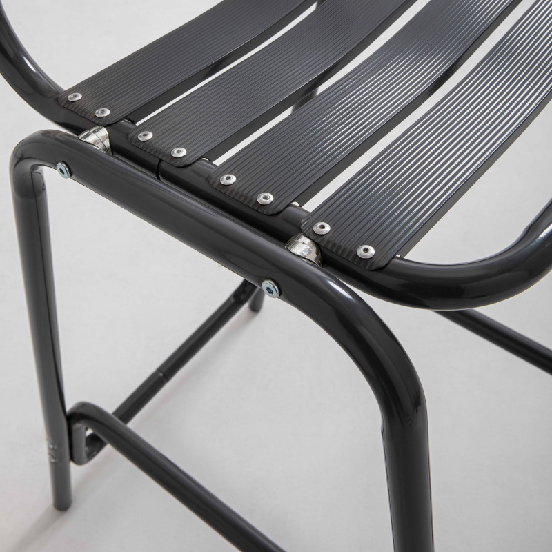 Tabouret haut en aluminium gris (6/7)