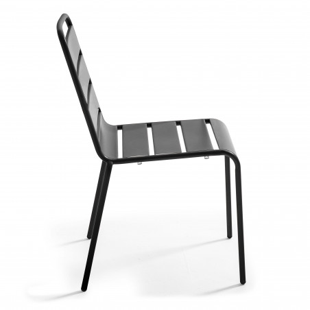 Ensemble de terrasse inclinable (70 x 70 x 72 cm) + 4 chaises en métal