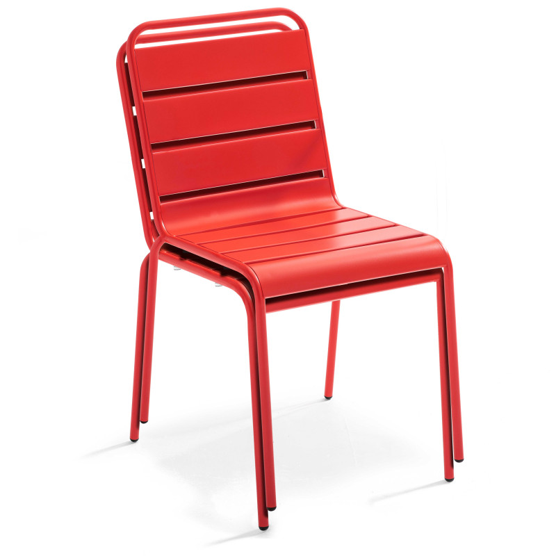Ensemble de terrasse inclinable (70 x 70 x 72 cm) + 4 chaises en métal (4/6)