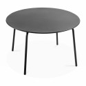 Ensemble table ronde (Ø120cm) + 6 fauteuils en métal