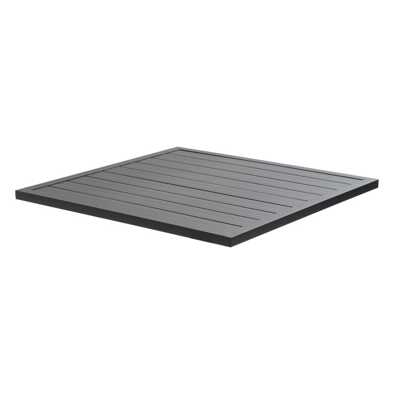 Plateau de table carrée en aluminium gris 60x60cm