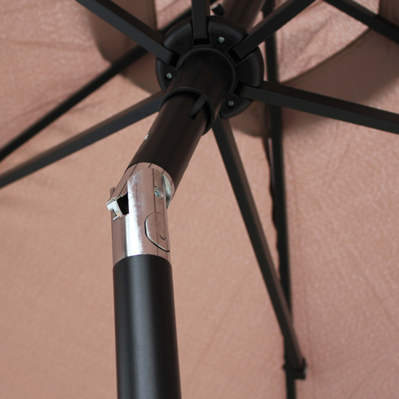 Ensemble parasol droit inclinable 180g/m² (Ø3m) avec pied pliant + 4 dalles lestées (4/6)
