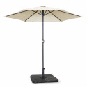 Ensemble parasol droit inclinable 180g/m² (Ø3m) avec pied pliant + 4 dalles à lester remplissables