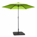 Ensemble parasol droit inclinable 180g/m² (Ø3m) avec pied pliant + 4 dalles à lester remplissables