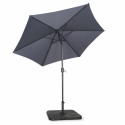 Ensemble parasol droit inclinable 180g/m² (Ø3m) avec pied pliant + 4 dalles à lester remplissables