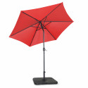Ensemble parasol droit inclinable 180g/m² (Ø3m) avec pied pliant + 4 dalles à lester remplissables