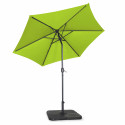 Ensemble parasol droit inclinable 180g/m² (Ø3m) avec pied pliant + 4 dalles à lester remplissables
