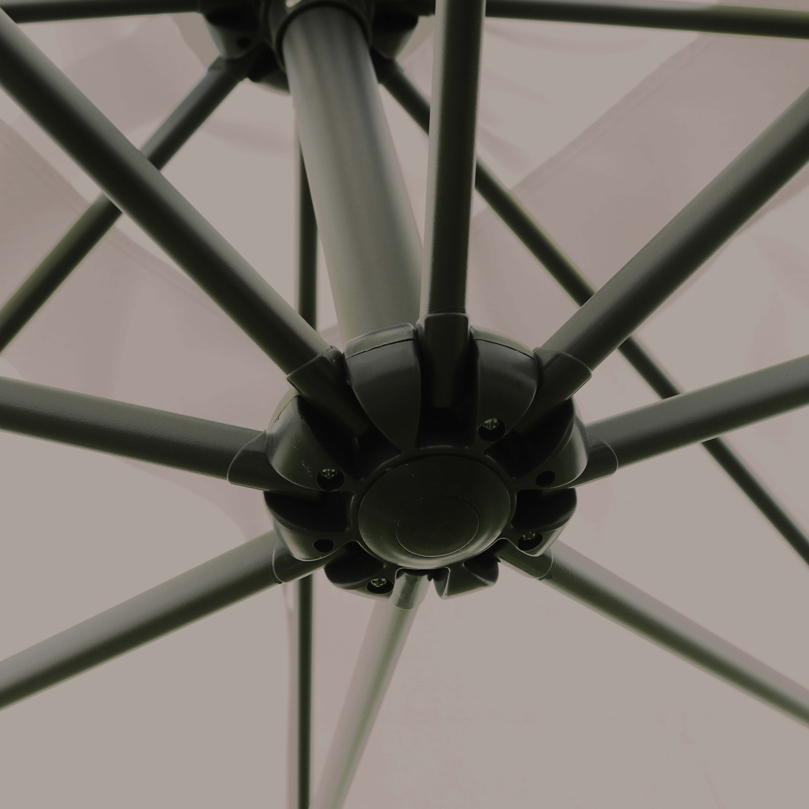 Ensemble parasol déporté carré inclinable 160g/m² (3 x 3 m)  + 4 dalles à lester remplissables