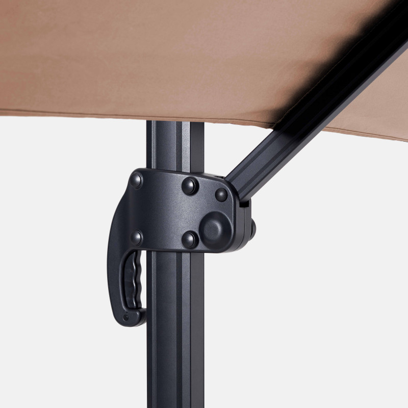 Ensemble parasol déporté rectangulaire 240g/m² 360° (2 x 3m) + Dalle à lester sur roues 110L