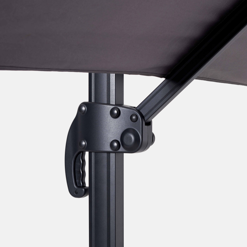 Ensemble parasol déporté rectangulaire 240g/m² 360° (2 x 3m) + Dalle à lester sur roues 110L (2/7)